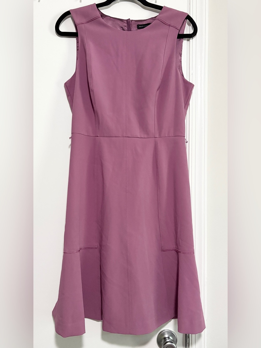 NWT $150 White House Black Market Warm Violet Sleeveless Fit-and-Flare Dress